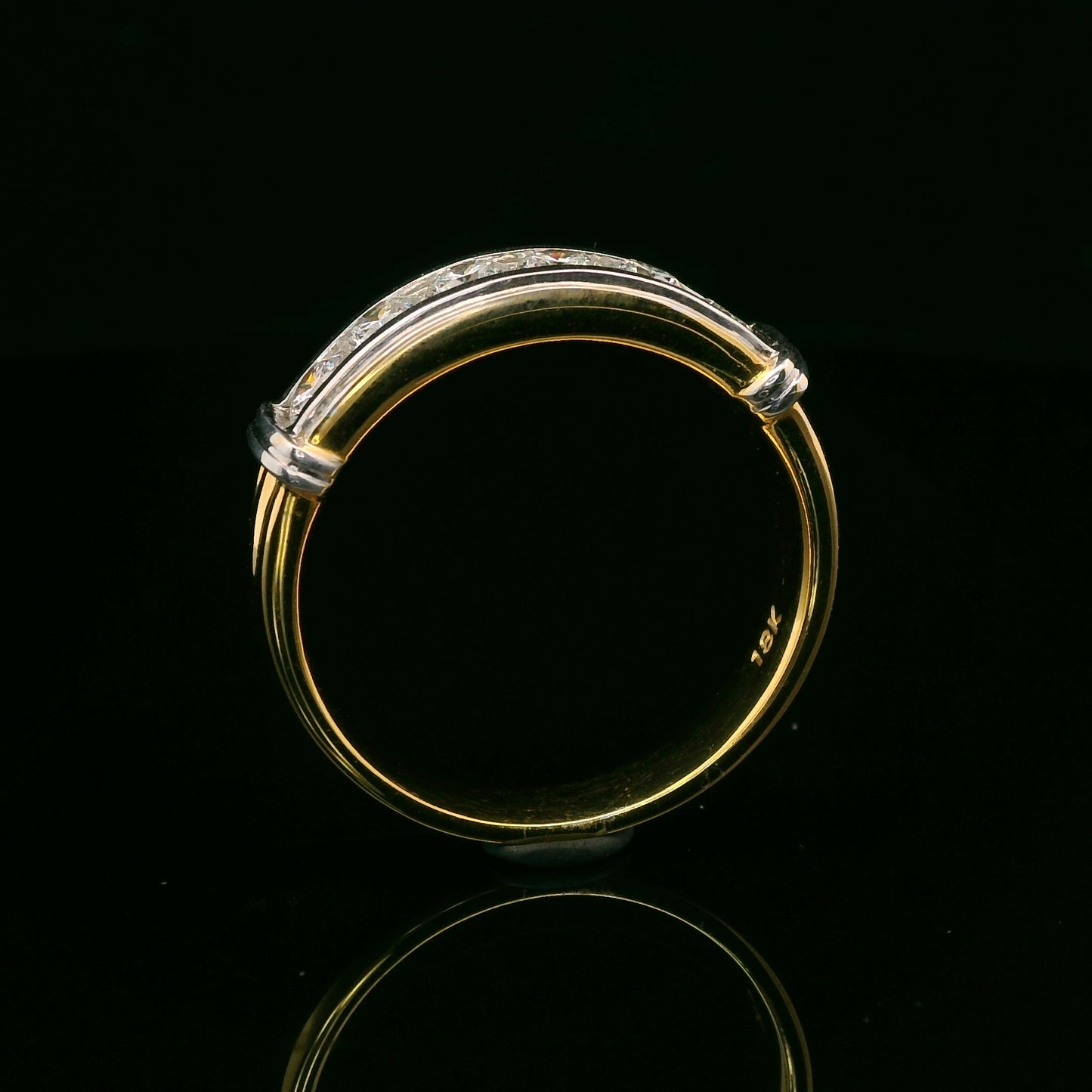 .85CT Round Brilliant Cut Lab Grown CVD Diamond DEF VVS Men's Ring 18k Yellow Gold