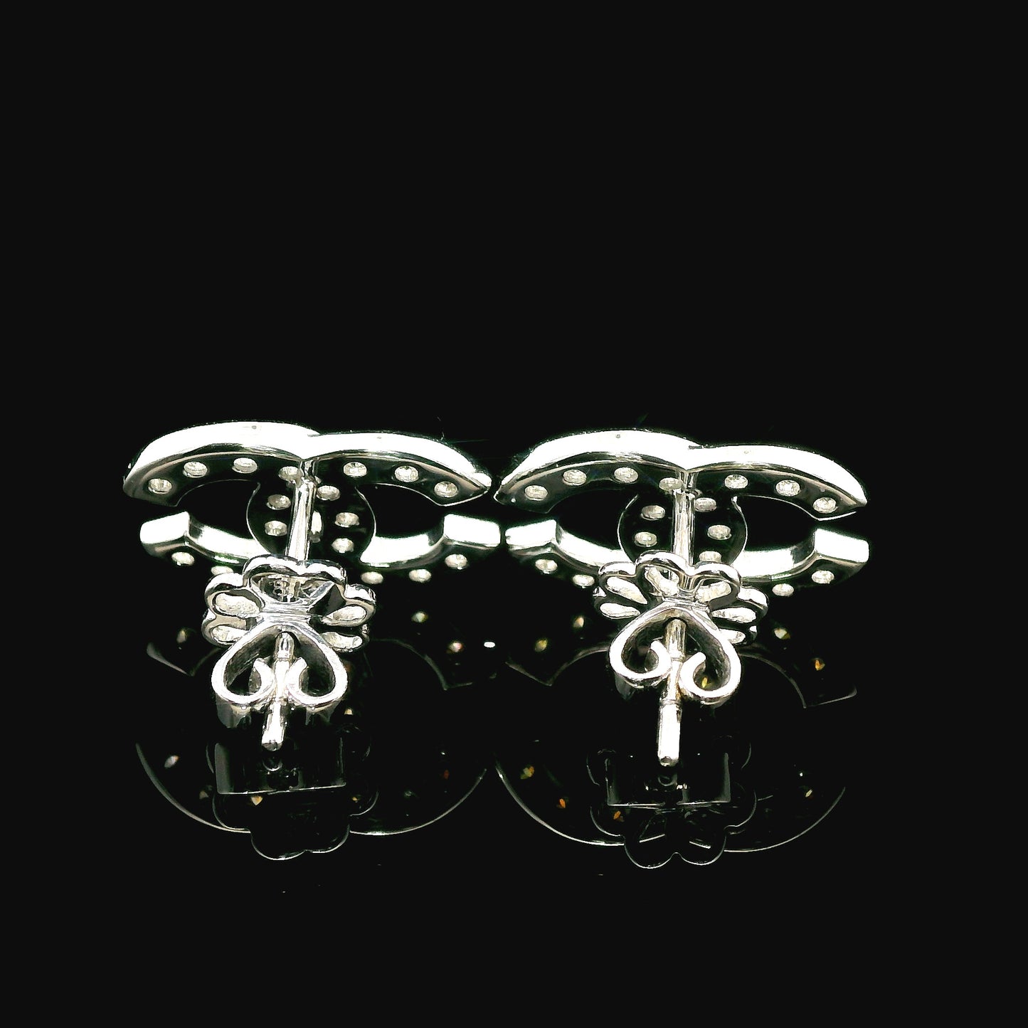 C Design Lab Grown Diamond Earring 14K White Gold Women, DEF VVS CVD Diamond Stud