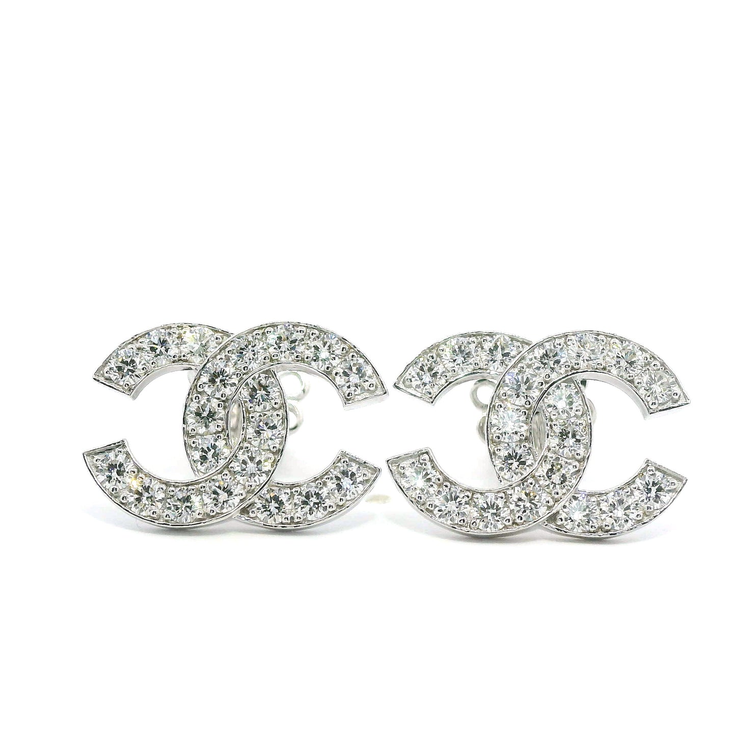 C Design Lab Grown Diamond Earring 14K White Gold Women, DEF VVS CVD Diamond Stud