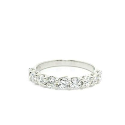 1ct Round Brilliant Lab Grown Diamond Ring 14K White Gold Women, DEF VVS CVD Diamond Half Eternity Band