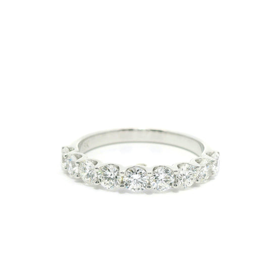 1ct Round Brilliant Lab Grown Diamond Ring 14K White Gold Women, DEF VVS CVD Diamond Half Eternity Band