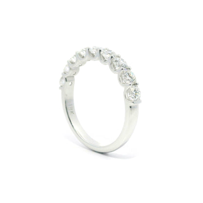 1ct Round Brilliant Lab Grown Diamond Ring 14K White Gold Women, DEF VVS CVD Diamond Half Eternity Band