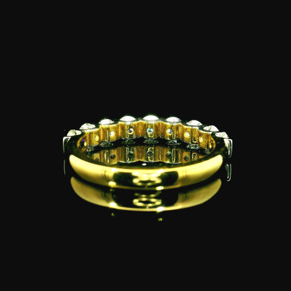 1ct Round Brilliant Lab Grown Diamond Ring 14K Yellow Gold Women, DEF VVS CVD Diamond Half Eternity Band