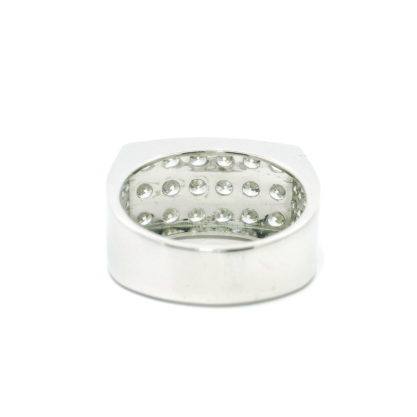 3CT Round Brilliant Cut Lab Grown CVD Diamond DEF VVS Men's Ring 14k White Gold