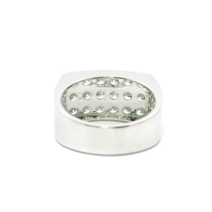 3CT Round Brilliant Cut Lab Grown CVD Diamond DEF VVS Men's Ring 14k White Gold