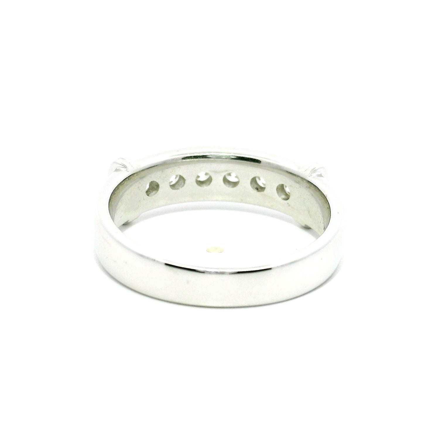 .85CT Round Brilliant Cut Lab Grown CVD Diamond DEF VVS Men's Ring 14k White Gold