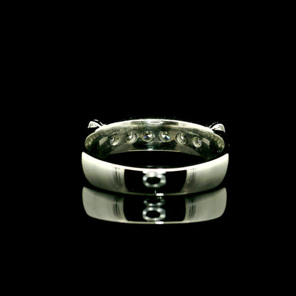 .85CT Round Brilliant Cut Lab Grown CVD Diamond DEF VVS Men's Ring 14k White Gold