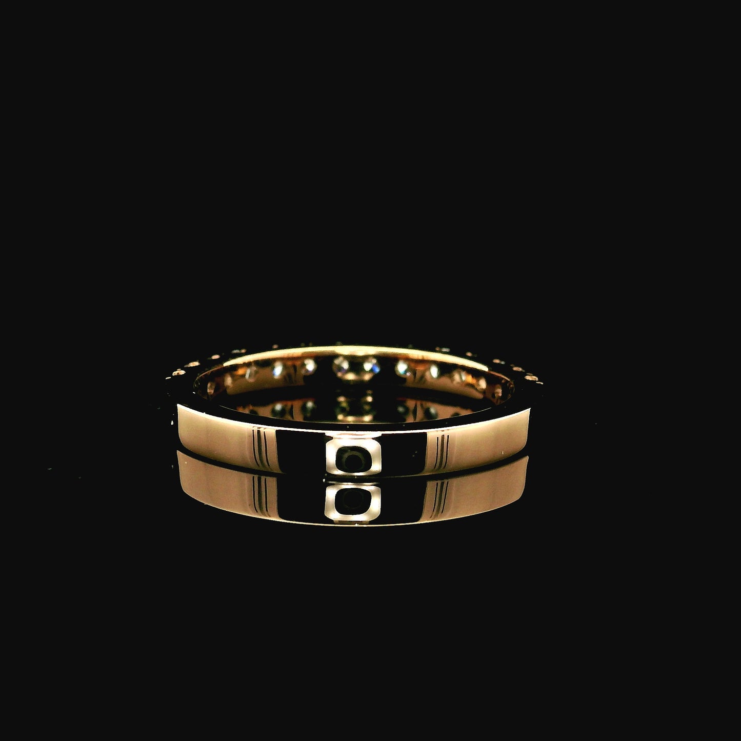 0.55ct Round Brilliant Lab Grown Diamond Ring 14K Rose Gold Women, DEF VVS CVD Diamond Half Eternity Band