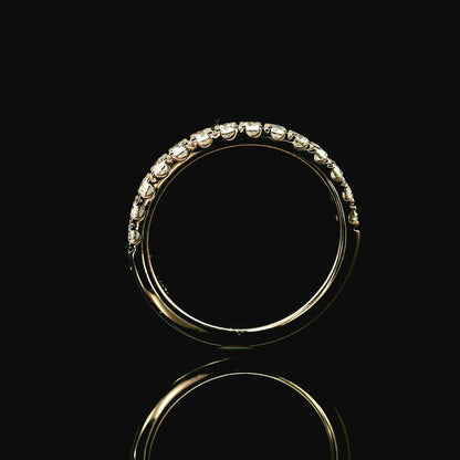 0.55ct Round Brilliant Lab Grown Diamond Ring 14K Rose Gold Women, DEF VVS CVD Diamond Half Eternity Band