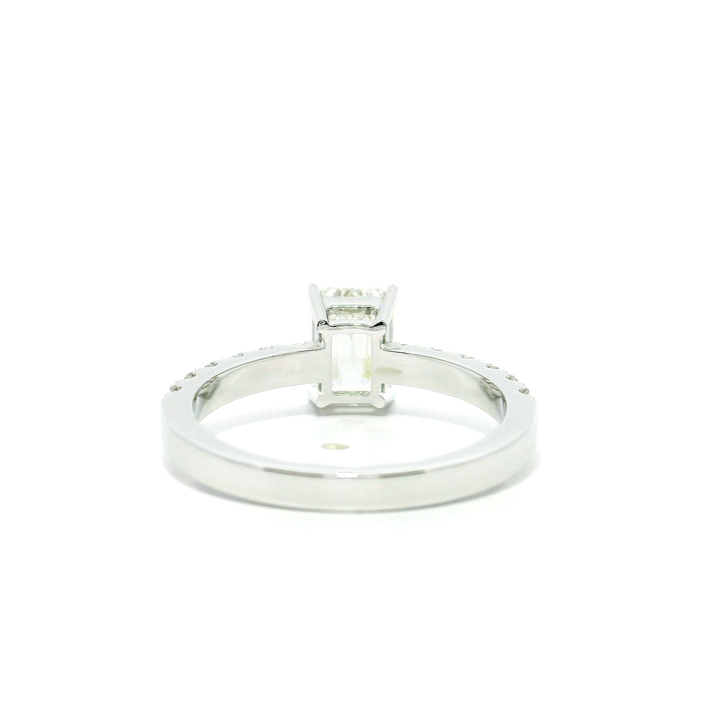 1.5CT Emerald Cut Lab Grown CVD Diamond EF VVS2 IGI Certified Women Ring 18k White Gold