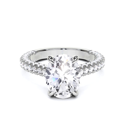 3.8CT Oval Cut Lab Grown CVD Diamond EF VS1 IGI Certified Women Ring 14k White Gold