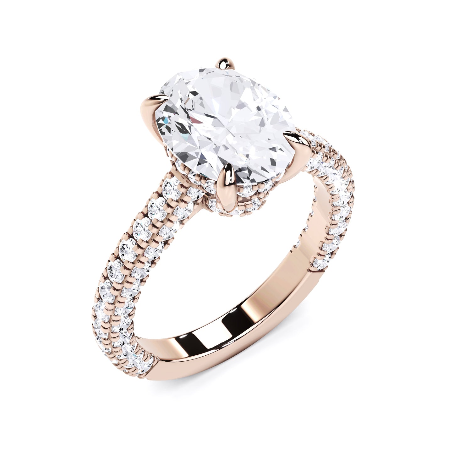 3.8CT Oval Cut Lab Grown CVD Diamond EF VS1 IGI Certified Women Ring 14k White Gold