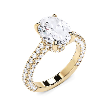 3.8CT Oval Cut Lab Grown CVD Diamond EF VS1 IGI Certified Women Ring 14k White Gold