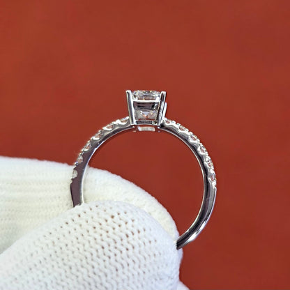 1.5CT Emerald Cut Lab Grown CVD Diamond EF VVS2 IGI Certified Women Ring 18k White Gold