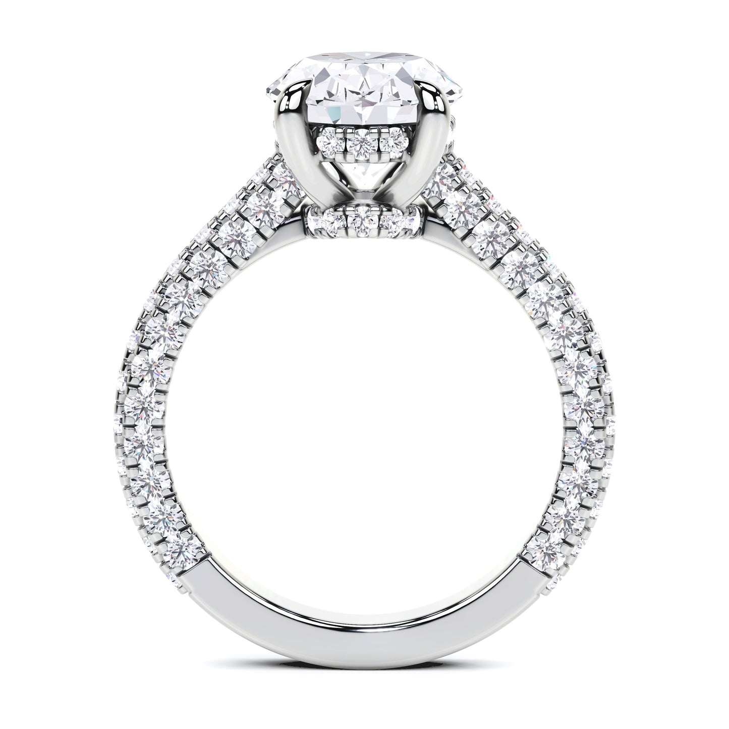 3.8CT Oval Cut Lab Grown CVD Diamond EF VS1 IGI Certified Women Ring 14k White Gold