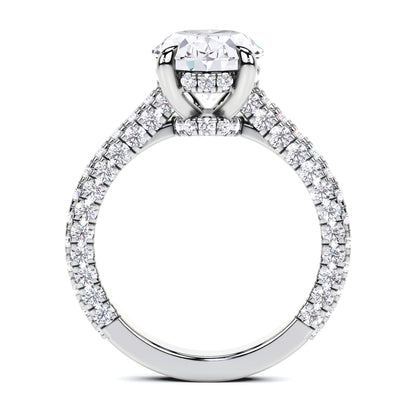 3.8CT Oval Cut Lab Grown CVD Diamond EF VS1 IGI Certified Women Ring 14k White Gold