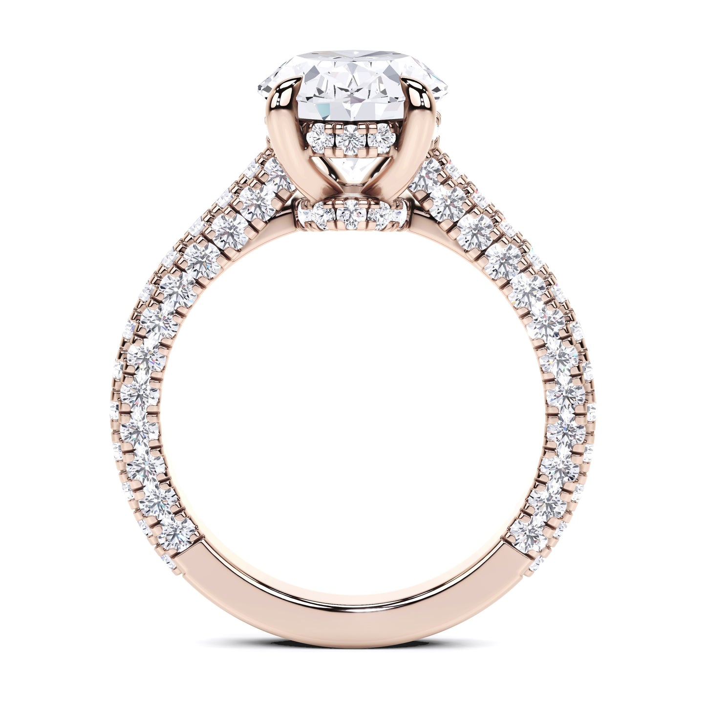 3.8CT Oval Cut Lab Grown CVD Diamond EF VS1 IGI Certified Women Ring 14k White Gold