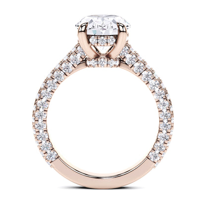 3.8CT Oval Cut Lab Grown CVD Diamond EF VS1 IGI Certified Women Ring 14k White Gold