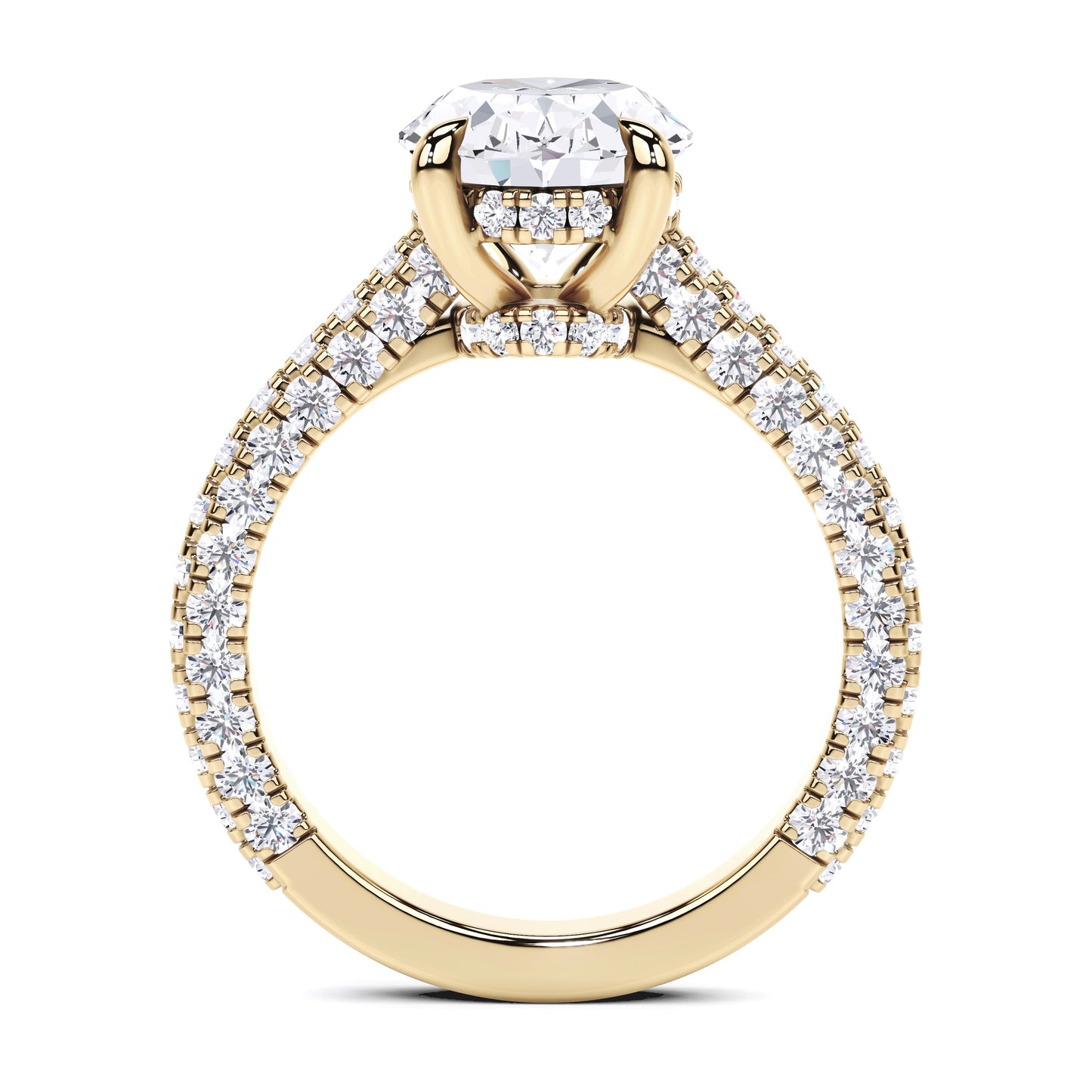 3.8CT Oval Cut Lab Grown CVD Diamond EF VS1 IGI Certified Women Ring 14k White Gold