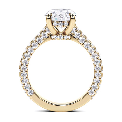 3.8CT Oval Cut Lab Grown CVD Diamond EF VS1 IGI Certified Women Ring 14k White Gold