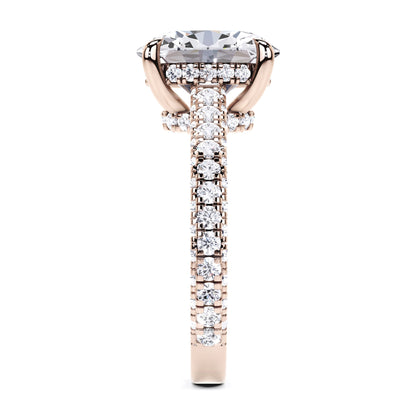 3.8CT Oval Cut Lab Grown CVD Diamond EF VS1 IGI Certified Women Ring 14k White Gold