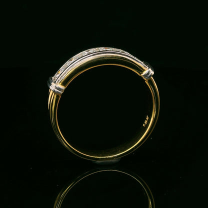 .85CT Round Brilliant Cut Lab Grown CVD Diamond DEF VVS Men's Ring 18k Yellow Gold