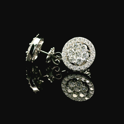 2.10ctw Lab Grown Diamond Earring 14K White Gold Women, DEF VVS CVD Diamond Stud