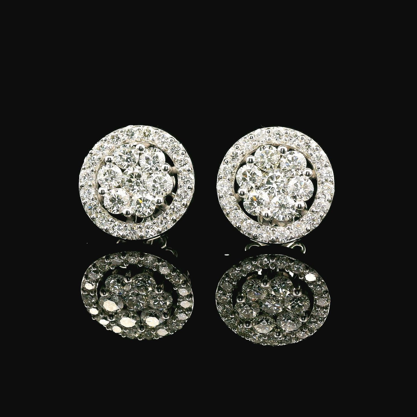 2.10ctw Lab Grown Diamond Earring 14K White Gold Women, DEF VVS CVD Diamond Stud