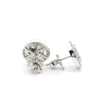 2.10ctw Lab Grown Diamond Earring 14K White Gold Women, DEF VVS CVD Diamond Stud