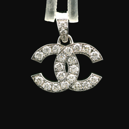 C Design Lab Grown Diamond Pendant 14K White Gold Women, DEF VVS CVD Diamond Pendant Necklace