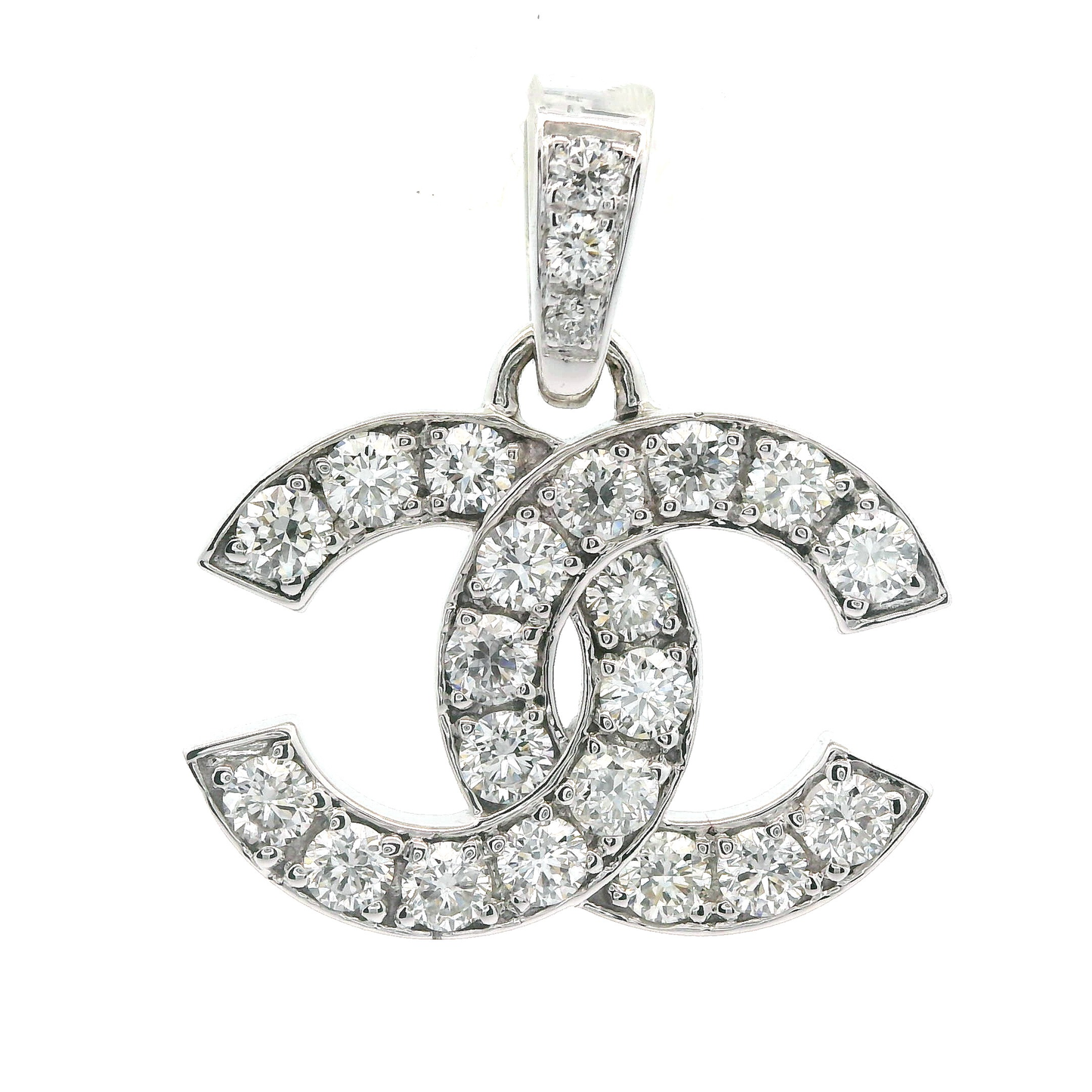C Design Lab Grown Diamond Pendant 14K White Gold Women, DEF VVS CVD Diamond Pendant Necklace