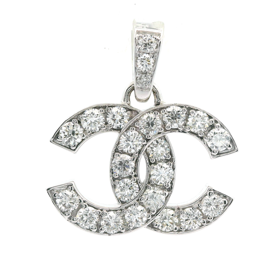 C Design Lab Grown Diamond Pendant 14K White Gold Women, DEF VVS CVD Diamond Pendant Necklace