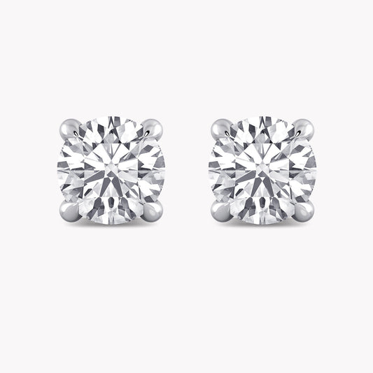 2CT Diamond Stud Earrings Lab Gown CVD IGI Certified Diamonds EF VS1