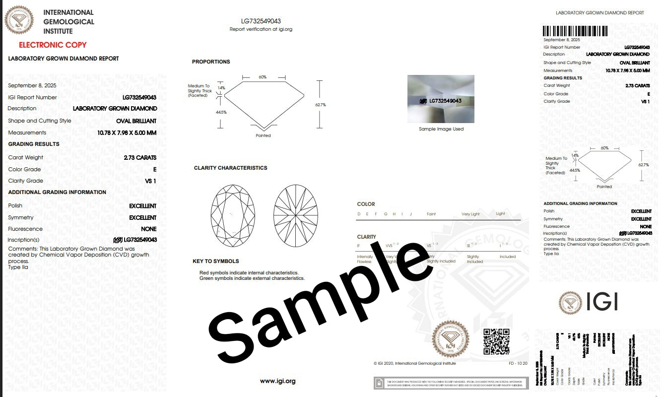 3.8CT Oval Cut Lab Grown CVD Diamond EF VS1 IGI Certified Women Ring 14k White Gold