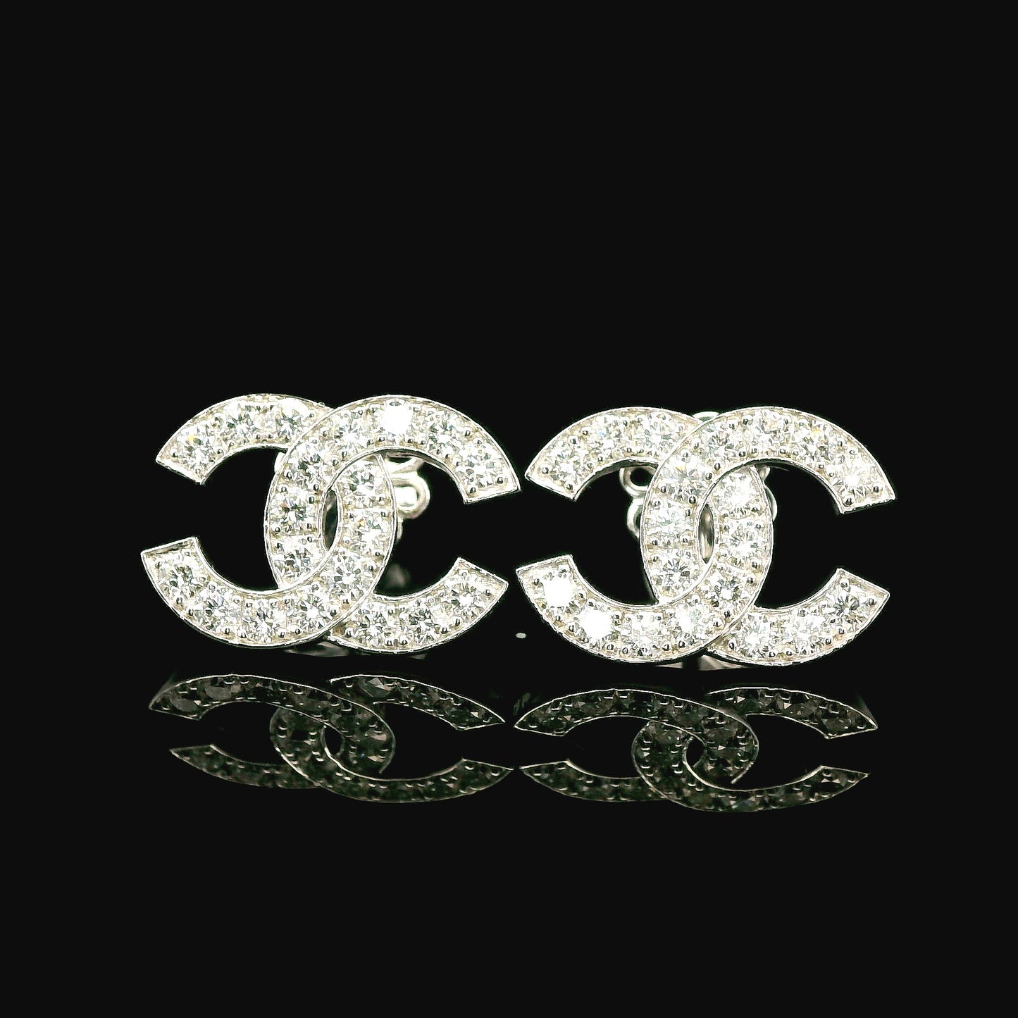 C Design Lab Grown Diamond Earring 14K White Gold Women, DEF VVS CVD Diamond Stud