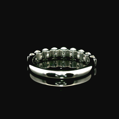 1ct Round Brilliant Lab Grown Diamond Ring 14K White Gold Women, DEF VVS CVD Diamond Half Eternity Band